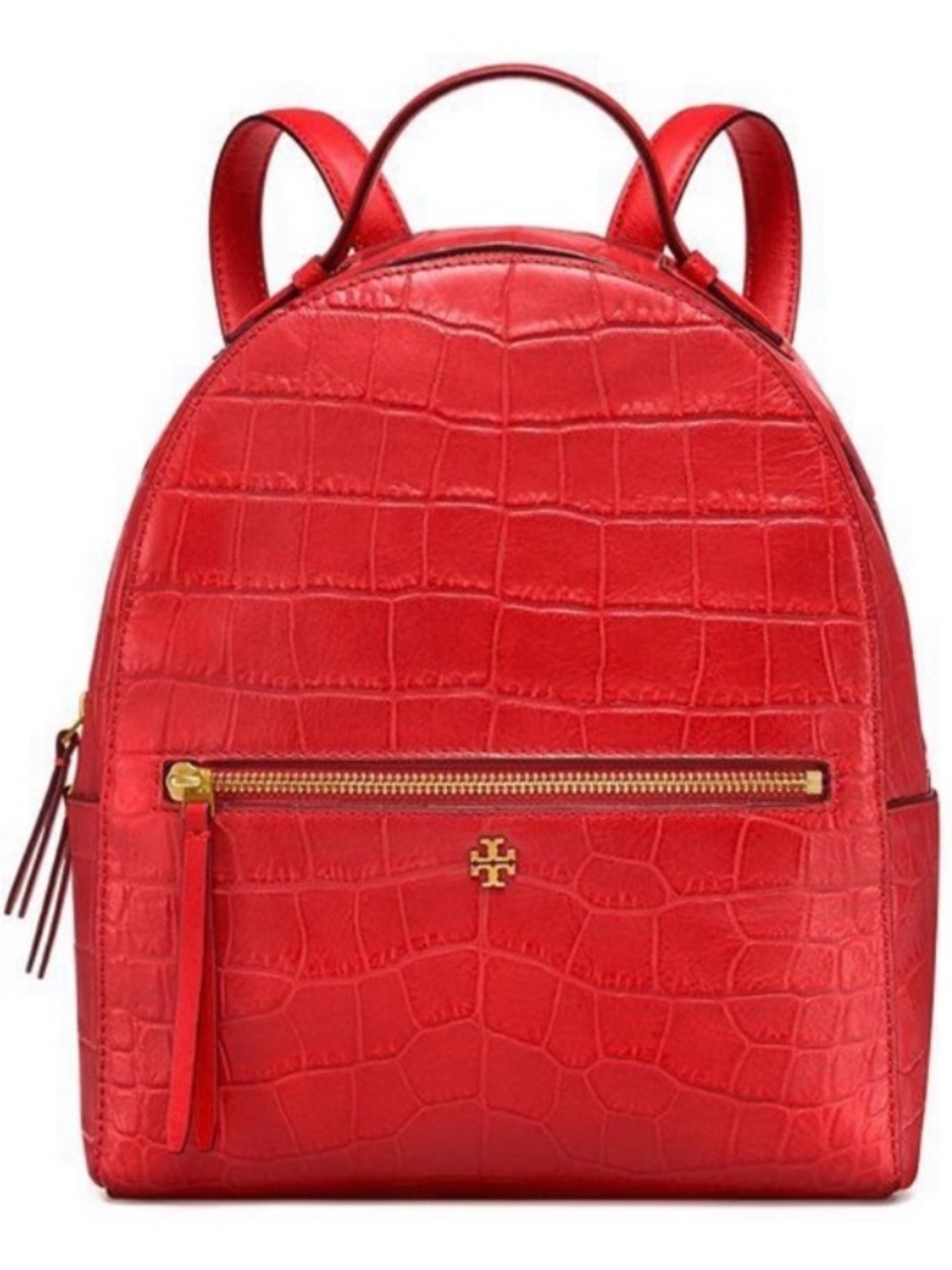 Tory Burch Mini Backpack Croc
Embossed Leather in Liberty Red Color